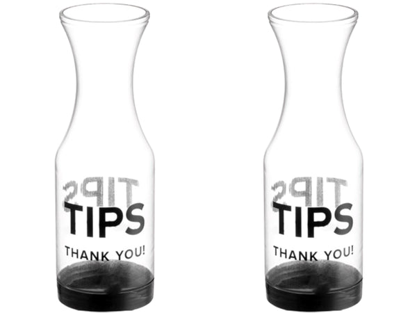 Tip Jar for bartenders and restaurants | Clear SAN plastic Tips carafe/Jars for money | 10-inch large cool tips container for restaurants, bars, cafes, and pizzerias. GEEX DEPOT (2)