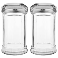 12 Oz Glass suger shaker/Dispenser with stainless steel pour-flip lid, by Geex Depot US