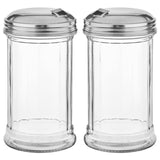 12 Oz Glass suger shaker/Dispenser with stainless steel pour-flip lid, by Geex Depot US