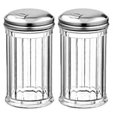 Sugar Pourers with Stainless Steel Pour-fip Lid, Clear Plastic Suger Shakers/Dispenser with 12 Oz. (360 ml) Capacity by GEEX DEPOT