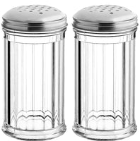 12-ounce Plastic Parmesan Cheese Shaker/Red Pepper Shaker with medium Holes Stainless Steel Lid, Clear Plastic sugar/spice dispenser (360 ml) by GEEX DEPOT