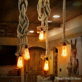 Retro Wire Hemp Rope Pendant Lights