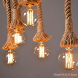 Retro Wire Hemp Rope Pendant Lights