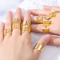 Initial A-Z Letter Rings For Women