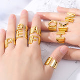 Initial A-Z Letter Rings For Women