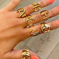 Initial A-Z Letter Rings For Women