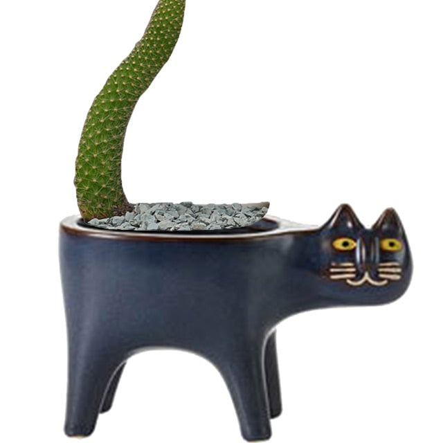 High Quality Cute Cat Shaped Ceramic Flower Pot | www.geexdepot.com ...