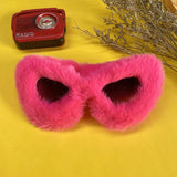 Women Punk Soft Fur Velvet Sun Glasses