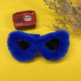 Women Punk Soft Fur Velvet Sun Glasses