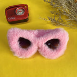 Women Punk Soft Fur Velvet Sun Glasses