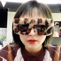Women Punk Soft Fur Velvet Sun Glasses