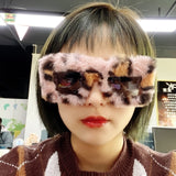 Women Punk Soft Fur Velvet Sun Glasses